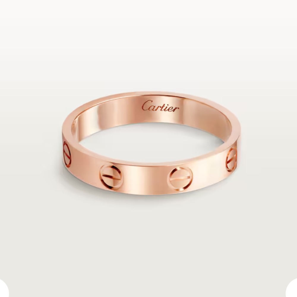 Cartier love ring wedding band rose gold